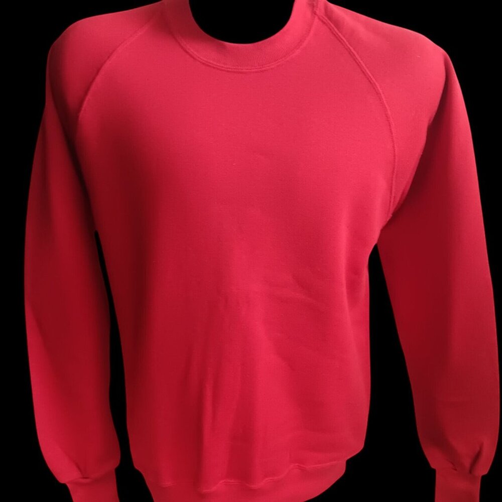 Vintage Crewneck Sweatshirt Mens Large Blank 1980's Jerzees Red